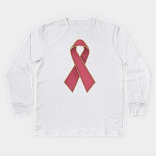 breast cancer ribbon Kids Long Sleeve T-Shirt